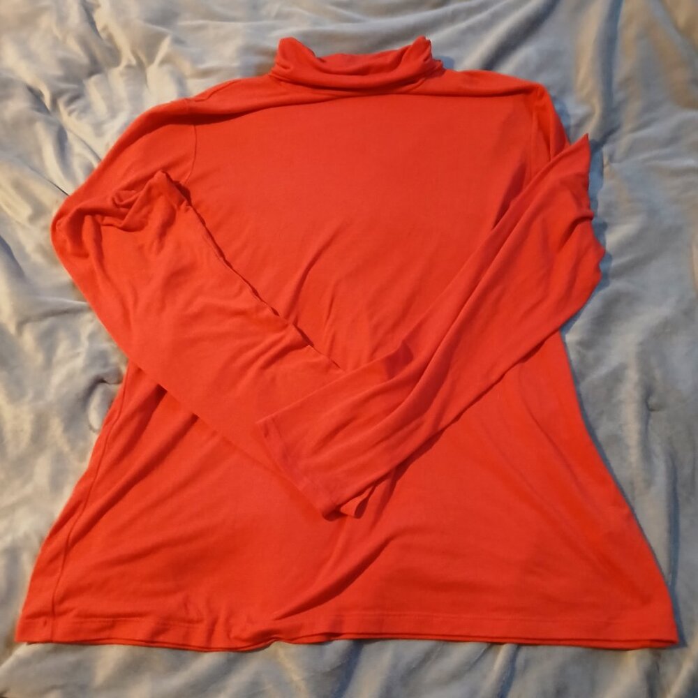 Banana Republic Threadsoft Women's Red Long Sleeve Turtleneck Size XL